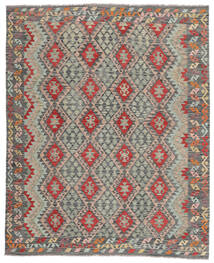  Kelim Afghan Old Style Teppe 246X304 Ekte Orientalsk Håndvevd Svart/Brun (Ull, Afghanistan)