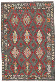  Kelim Afghan Old Style Teppe 199X288 Ekte Orientalsk Håndvevd Svart/Mørk Grå (Ull, Afghanistan)