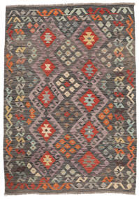  Kelim Afghan Old Style Teppe 127X176 Ekte Orientalsk Håndvevd Mørk Brun/Svart (Ull, Afghanistan)