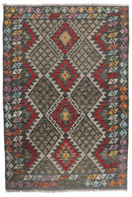  Kelim Afghan Old Style Teppe 120X177 Ekte Orientalsk Håndvevd Svart/Mørk Grå (Ull, )
