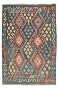  Kelim Afghan Old Style Teppe 104X147 Ekte Orientalsk Håndvevd Svart/Brun (Ull, Afghanistan)