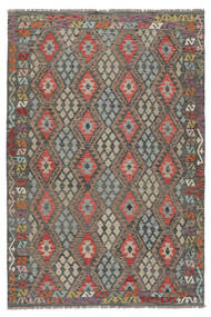  Kelim Afghan Old Style Teppe 200X300 Ekte Orientalsk Håndvevd Brun/Svart (Ull, )