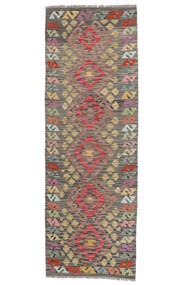  Kelim Afghan Old Style Teppe 70X206 Ekte Orientalsk Håndvevd Teppeløpere Brun/Svart (Ull, )