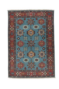  Kazak Fine Teppe 101X148 Ekte Orientalsk Håndknyttet Svart, Mørk Blå (Ull, Afghanistan)