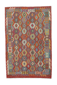  Kelim Afghan Old Style Teppe 192X304 Ekte Orientalsk Håndvevd Mørk Rød/Brun (Ull, )