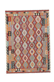  Kelim Afghan Old Style Teppe 207X287 Ekte Orientalsk Håndvevd Mørk Rød/Brun (Ull, )