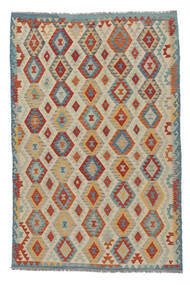  Kelim Afghan Old Style Teppe 193X292 Ekte Orientalsk Håndvevd Lysbrun/Mørk Rød (Ull, Afghanistan)