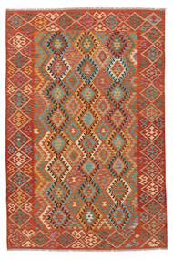  Kelim Afghan Old Style Teppe 199X303 Ekte Orientalsk Håndvevd Mørk Rød/Mørk Brun (Ull, Afghanistan)