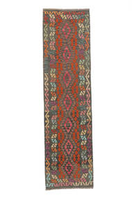  Kelim Afghan Old Style Teppe 81X304 Ekte Orientalsk Håndvevd Teppeløpere Mørk Brun (Ull, Afghanistan)