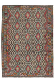  Kelim Afghan Old Style Teppe 256X346 Ekte Orientalsk Håndvevd Mørk Rød/Mørk Brun Stort (Ull, Afghanistan)
