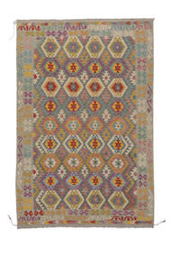  Kelim Afghan Old Style Teppe 200X300 Ekte Orientalsk Håndvevd Brun/Oransje (Ull, )