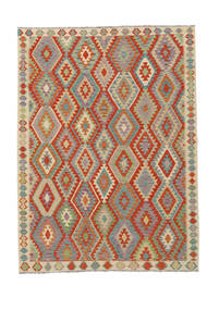  Kelim Afghan Old Style Teppe 213X291 Ekte Orientalsk Håndvevd Hvit/Creme/Rød (Ull, Afghanistan)