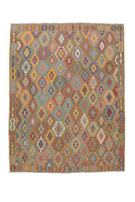  Kelim Afghan Old Style Teppe 269X350 Ekte Orientalsk Håndvevd Brun/Mørk Grå Stort (Ull, Afghanistan)