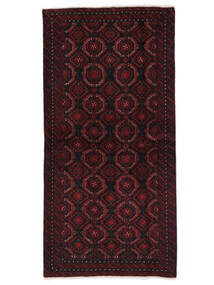 Beluch Teppe 100X204 Ekte Orientalsk Håndknyttet Svart, Mørk Rød (Ull, Persia/Iran)