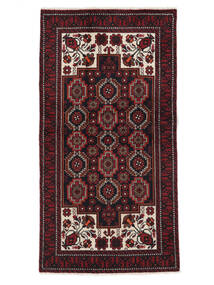  Beluch Teppe 99X191 Ekte Orientalsk Håndknyttet Svart, Mørk Rød (Ull, Persia/Iran)