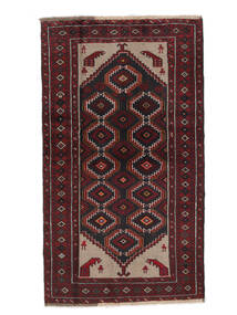  Beluch Teppe 104X183 Ekte Orientalsk Håndknyttet Svart, Mørk Rød (Ull, Persia/Iran)