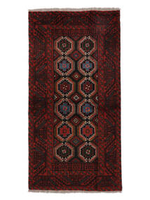  Beluch Teppe 97X189 Ekte Orientalsk Håndknyttet Svart, Mørk Rød (Ull, Persia/Iran)