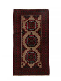  Beluch Teppe 89X161 Ekte Orientalsk Håndknyttet Svart, Brun (Ull, Persia/Iran)