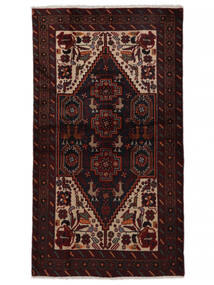  Beluch Teppe 105X188 Ekte Orientalsk Håndknyttet Svart, Brun (Ull, Persia/Iran)