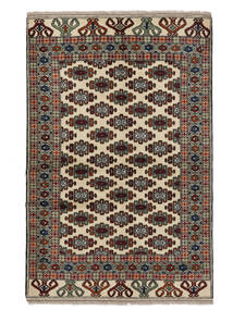  Turkaman Teppe 134X204 Ekte Orientalsk Håndknyttet Svart/Hvit/Creme (Ull, Persia/Iran)