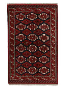  Turkaman Teppe 130X202 Ekte Orientalsk Håndknyttet Svart/Mørk Brun (Ull, Persia/Iran)