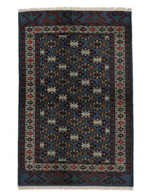  Persisk Turkaman Teppe 132X196 Svart/Mørk Grønn 