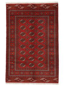  Turkaman Teppe 136X203 Ekte Orientalsk Håndknyttet Svart/Mørk Rød (Ull, Persia/Iran)