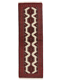  Turkaman Teppe 62X194 Ekte Orientalsk Håndknyttet Teppeløpere Svart/Mørk Rød (Ull, )