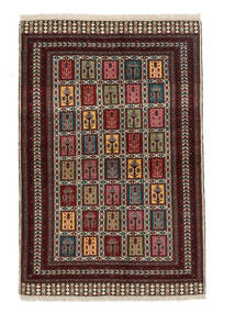  Turkaman Teppe 136X204 Ekte Orientalsk Håndknyttet Svart/Hvit/Creme (Ull, Persia/Iran)