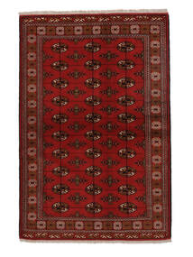  Turkaman Teppe 134X200 Ekte Orientalsk Håndknyttet Svart/Mørk Rød (Ull, Persia/Iran)