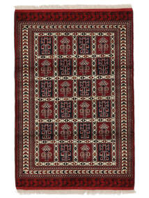  Turkaman Teppe 105X154 Ekte Orientalsk Håndknyttet Svart/Mørk Brun (Ull, Persia/Iran)