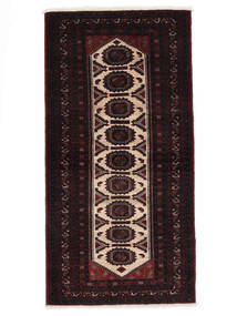  Beluch Teppe 106X208 Ekte Orientalsk Håndknyttet Svart, Brun (Ull, Persia/Iran)
