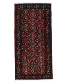  Beluch Teppe 94X190 Ekte Orientalsk Håndknyttet Svart, Mørk Rød (Ull, Persia/Iran)