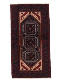  Beluch Teppe 99X183 Ekte Orientalsk Håndknyttet Svart (Ull, Persia/Iran)