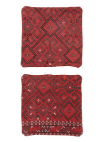 Patchwork Putevar - Iran Teppe 50X50 Ekte Orientalsk Håndknyttet Kvadratisk Hvit/Creme/Mørk Rød (Ull, Persia/Iran)