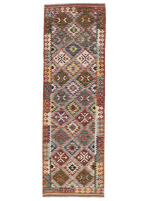  Kelim Afghan Old Style Teppe 81X251 Ekte Orientalsk Håndvevd Teppeløpere Mørk Brun (Ull, Afghanistan)