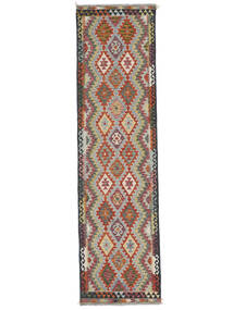  Kelim Afghan Old Style Teppe 82X309 Ekte Orientalsk Håndvevd Teppeløpere Mørk Brun (Ull, Afghanistan)