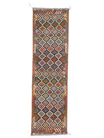  Kelim Afghan Old Style Teppe 83X297 Ekte Orientalsk Håndvevd Teppeløpere Mørk Brun (Ull, Afghanistan)