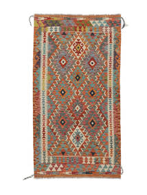  Kelim Afghan Old Style Teppe 102X189 Ekte Orientalsk Håndvevd Brun/Mørk Rød (Ull, )