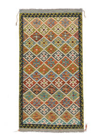  Kelim Afghan Old Style Teppe 101X196 Ekte Orientalsk Håndvevd Brun/Mørk Gul (Ull, )