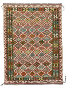  Kelim Afghan Old Style Teppe 145X192 Ekte Orientalsk Håndvevd Mørk Brun/Lysbrun (Ull, Afghanistan)