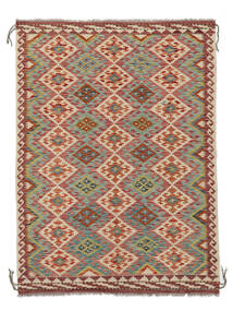  Kelim Afghan Old Style Teppe 144X195 Ekte Orientalsk Håndvevd Mørk Brun (Ull, Afghanistan)