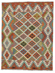  Kelim Afghan Old Style Teppe 150X197 Ekte Orientalsk Håndvevd Mørk Brun/Mørk Grønn (Ull, Afghanistan)