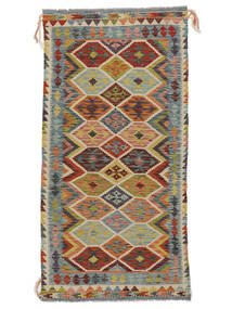  Kelim Afghan Old Style Teppe 102X201 Ekte Orientalsk Håndvevd Brun/Grønn (Ull, )
