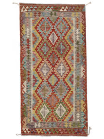  Kelim Afghan Old Style Teppe 99X201 Ekte Orientalsk Håndvevd Brun/Mørk Rød (Ull, )