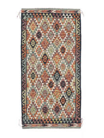  Kelim Afghan Old Style Teppe 100X204 Ekte Orientalsk Håndvevd Mørk Brun/Svart (Ull, Afghanistan)