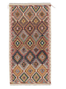  Kelim Afghan Old Style Teppe 102X200 Ekte Orientalsk Håndvevd Mørk Brun (Ull, Afghanistan)