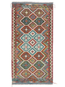  Kelim Afghan Old Style Teppe 100X197 Ekte Orientalsk Håndvevd Mørk Rød/Mørk Grønn (Ull, )
