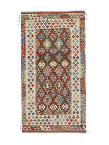  Kelim Afghan Old Style Teppe 102X194 Ekte Orientalsk Håndvevd Mørk Rød/Grønn (Ull, )