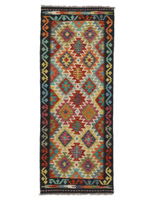 Kelim Afghan Old Style Teppe 79X202 Ekte Orientalsk Håndvevd Teppeløpere Svart (Ull, Afghanistan)